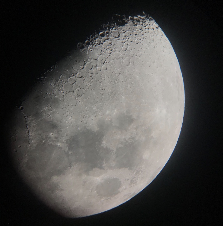 Nana took this photo of the moon using a high powered telescope as part of his science class