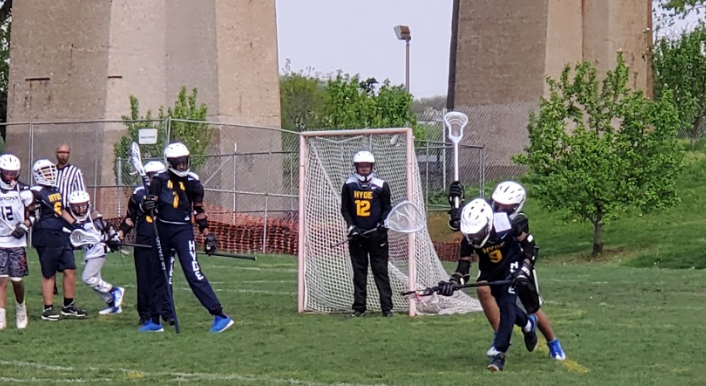 Hyde students in their first lacrosse game. 